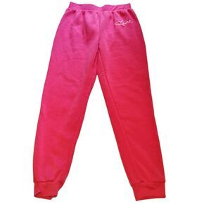 Pink sweatpants with embroidered love logo